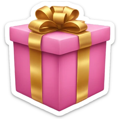 Pink present with gold bow  sticker