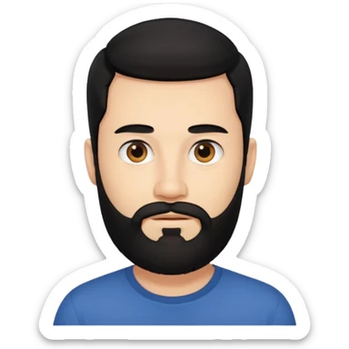 35 yaş sakallı siyah saç beyaz ten erkek sticker