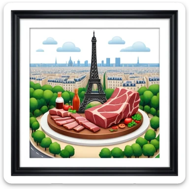  paris art city SPAM meat sculpture arty landscape  sticker