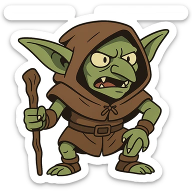DnD goblin in a hood sticker