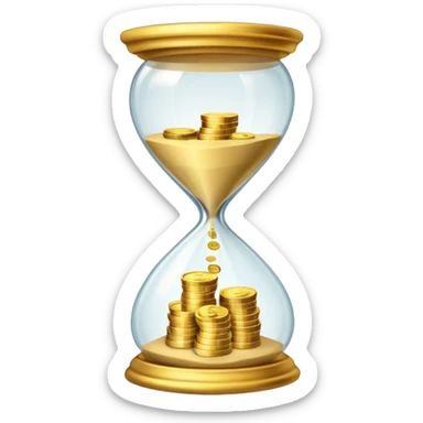Sandglass with money sticker