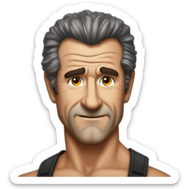 Mel Gibson portrait sticker