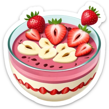 smoothie bowl with strawberries sticker