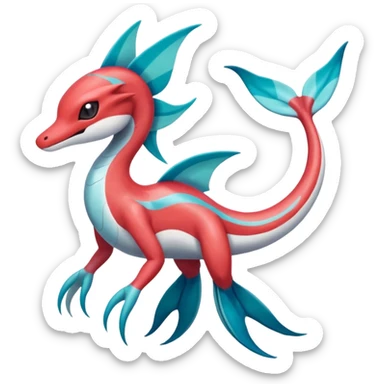 Meloetta-Milotic-Inteleon-Heliolisk-Helioptile-Salamence-Salandit-Latias-Fakémon-creature-hybrid sticker