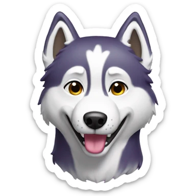 Huskie purple w sticker