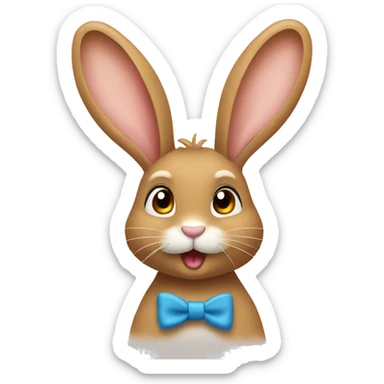 Light brown rabbit with bow sticker