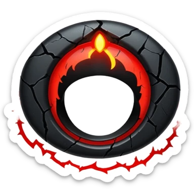 iOS sticker, cursed ring, black shades, red crack, minimal sticker