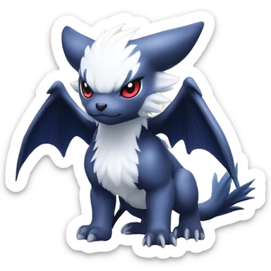 Cool Kawaii Baby Chibi Nargacuga-Absol-Pokémon Full Body Detailed High Quality sticker