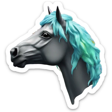 420 .Zombie_ Vaporwave black holographic oilslick zombie unicorn smoking yellow caution tape hemp leaves Pegasus hemp plants sticker