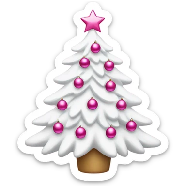 White Christmas tree with pink ornaments  sticker