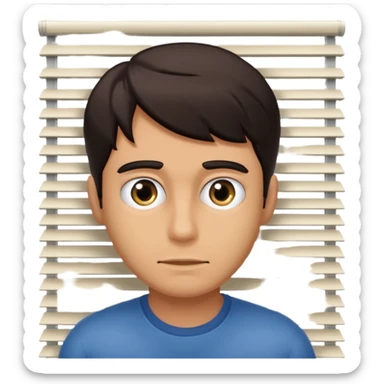 Male peeking through the blinds you can see his eyes sticker