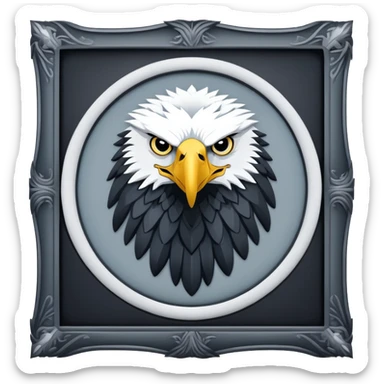 Game of thrones style eagle square portrait frame  Sigil with Stark Colors sticker