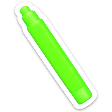 A bright fluorescent, green neon glue stick on a black background sticker