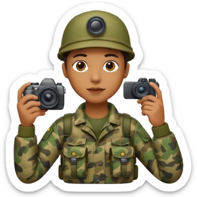 
wildlife photographer, camouflage clothe sticker