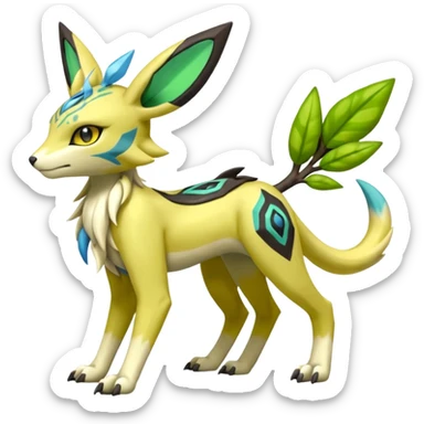  Exotic Planty Meloetta-Zygarde-Zeraora-Eeveelution-Renamon-Protogen-Palkia-hybrid-fusion-Fakémon-creature, full body sticker