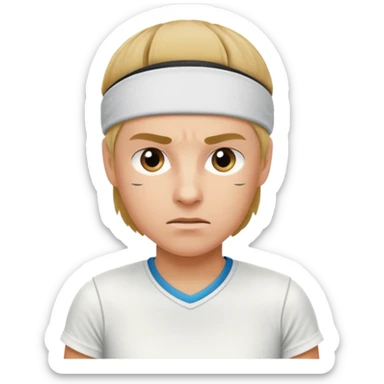 tennisplayer with sweatband sticker