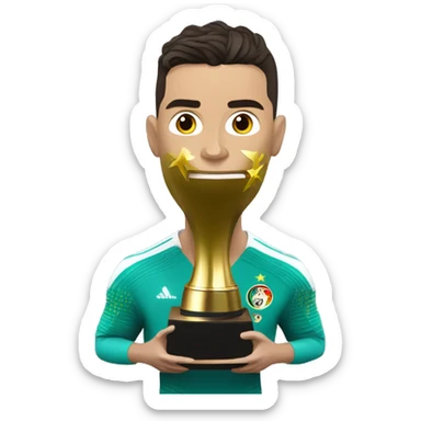 cristiano ronaldo con la copa del mundo sticker