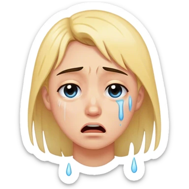 Desperate crying emoji sticker