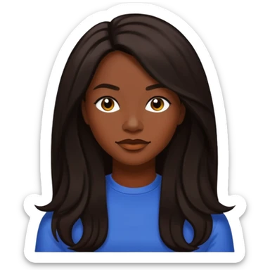 Dawn Richards with dark brown long hair, medium dark skin sticker