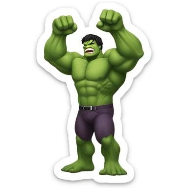 Incredible hulk wishing everyone a Happy Thanksgiving and waving sticker