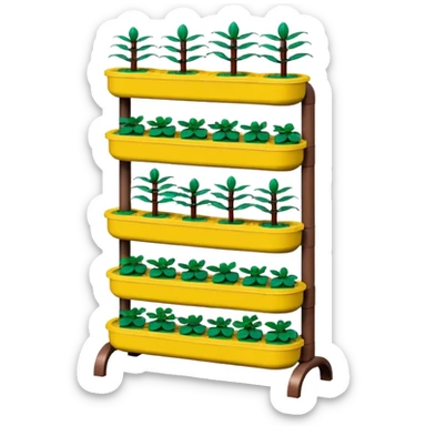 Large curved multi-tier Old Lego plant rack  sticker
