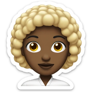 Mujer blanca de pelo negro ojos carmelitas cara redonda  sticker