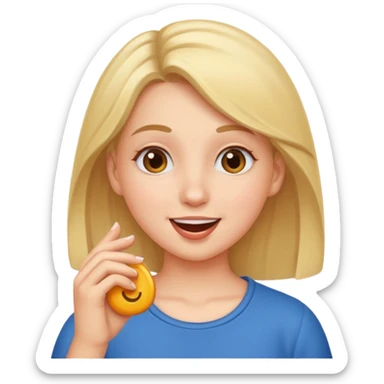 Girl whistling while waiting sticker