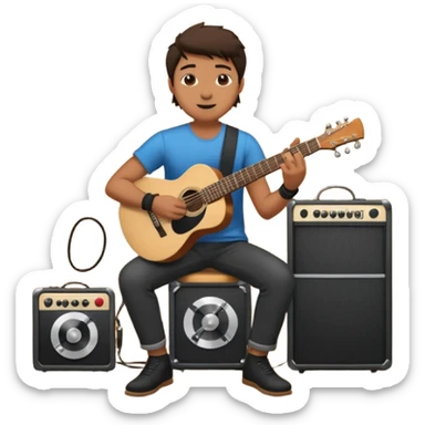 concert black Cable reels connected do a guitar man sticker