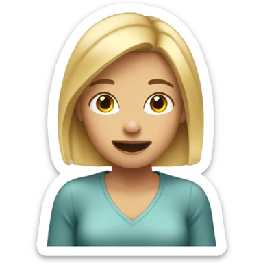 Blond girl doing a voice message  sticker