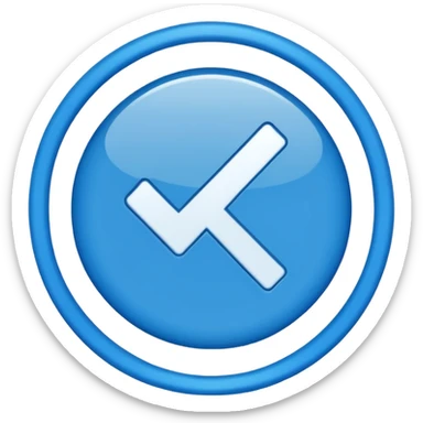 Una raya como ✔️ así pero azul y un círculo  sticker