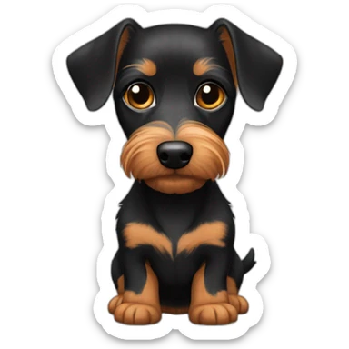 Terrier-wire-hair-dachshund-black-tan sticker