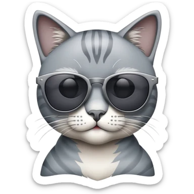 cool cat wearing stylish sunglasses sticker