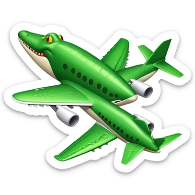 Un avión con cabeza de cocodrilo  sticker