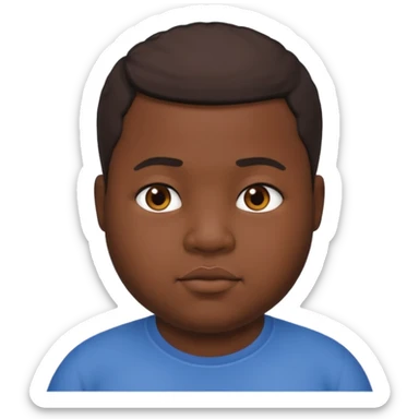 a black african guy that's a bit chubby and has a little hair sticker