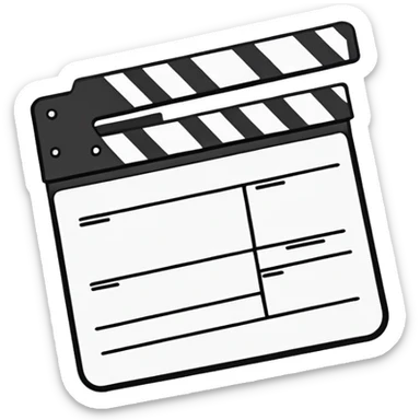 extreme minimalism clapperboard, single line drawing, barely recognizable outline sticker