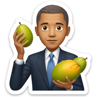 Barack obama holding mangoes sticker