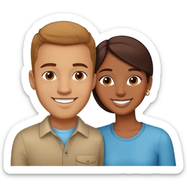 light skinned boyfriend and his brown skinned girlfriend  sticker