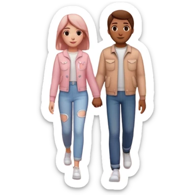 3D emoji-style of two roads merging into one 💞, with cherry blossoms 🌸, floating hearts 💕, soft sunset sky 🌅, and a couple walking hand-in-hand 👩‍❤️‍👨. Romantic and aesthetic vibe sticker