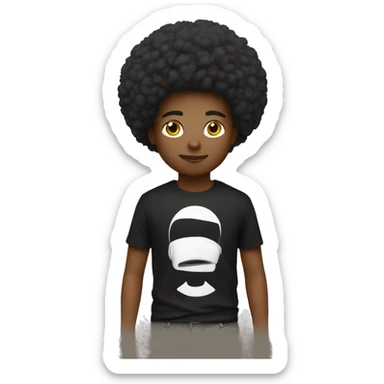 fais moi un noir avec un taper moyen et un collier croix chrétienne avec un t-shirt un afro  sticker