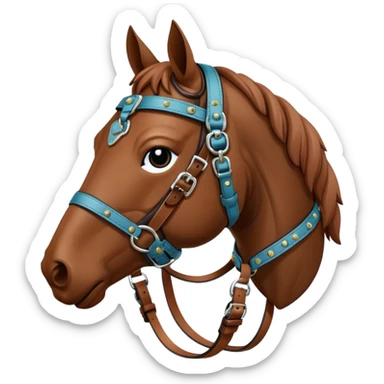 Hermès-style horse head with classic equestrian harness sticker