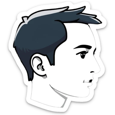 profile view of face from side sticker