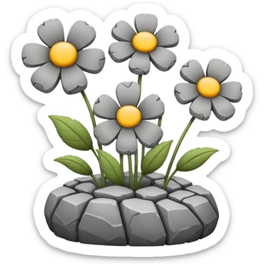 flowers made of stone sticker