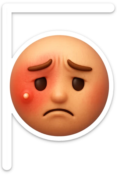 emoji 3d stile iphone di epidermide con rossore e brufolo sticker