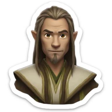 hyperrealist jedi in world of warcraft sticker