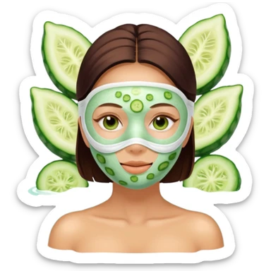 Lady with face mask monster spa beauty full face relaxing hot sticker
