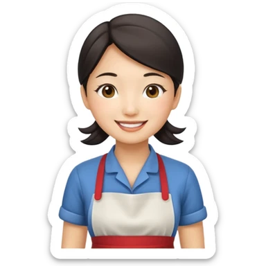 Asian waitress  sticker