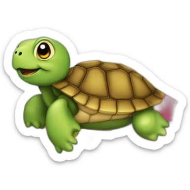 Tortue sur un drapeau lgbt sticker