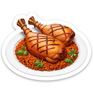 chicken tandoori whole leg  with  tandoori red masala rice sticker