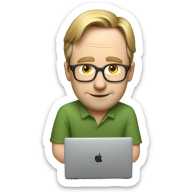 linus torvalds working on a macbook on vacation sticker