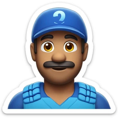 mario wearing blue indian cricket team jersey sticker